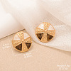 Alloy & Enamel & Natural Tiger Eye Stud Earrings FS-WGA185A-05-1