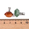 Natural & Synthetic Mixed Stone Faceted Bullet Shaped Charms G-N344-09P-3