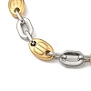 Two Tone 304 Stainless Steel Oval Link Chain Bracelet BJEW-B078-49GP-2