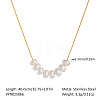 Elegant Potato Natural Freshwater Pearl Cluster Necklaces with 304 Stainless Steel Chains for Women TC0594-8-1