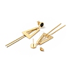 Enamel Triangle with Long Tassel Dangle Stud Earrings with 316 Stainless Steel Pins EJEW-F285-03G-2