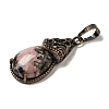 Natural Rhodonite Pendants G-H065-01R-21-2