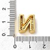 Brass Micro Pave Clear Cubic Zirconia Charms ZIRC-C009-01G-N-3