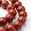 Round Natural Red Jasper Bead Strands G-J346-21-10mm-1