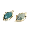 Natural Green Fluorite Faceted Leaf Pendants G-I375-04G-01-2