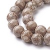 Natural Fossil Coral Beads Strands G-F563-02-8mm-3