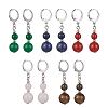 Round Natural Gemstone Dangle Earrings EJEW-JE05536-1