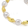 Rack Plating Brass Oval & Twist Beaded Bracelets for Women BJEW-B106-22G-2