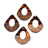 Transparent Resin and Walnut Wood Pendants RESI-T057-07D-1