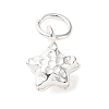 925 Sterling Silver Textured Star Charms with Jump Rings STER-H118-06S-1