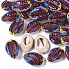 Printed Natural Cowrie Shell Beads SSHEL-R047-01-D04-1