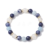 Natural Mixed Gemstone Round Beads Stretch Bracelets for Women BJEW-JB12631-07-1