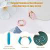 DICOSMETIC 9 Pairs 9 Colors Enamel Huggie Hoop Earrings EJEW-DC0001-30-4