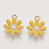 Light Gold Plated Alloy Pendants X-ENAM-T009-39B-1
