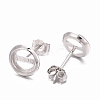Rhodium Plated 925 Sterling Silver Stud Earring Settings STER-F032-04P-2