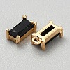 Golden Plated Brass Cubic Zirconia Charms LS-ZIRC-WH0015-01G-11-2