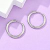 Tarnish Resistant 304 Stainless Steel Huggie Hoop Earrings EJEW-F111B-21mm-P-2