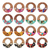 16Pcs 8 Colors Transparent Resin & Walnut Wood Pendants RESI-TA0001-96-10