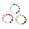 Dyed Natural Malaysia Jade & Natural Freshwater Pearl & Synthetic Hematite Finger Rings RJEW-JR01021-2