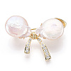 Natural Baroque Pearl Bowknot Brooches for Women JEWB-N001-09G-1
