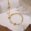 304 Stainless Steel Sun Link Bracelets for Women BJEW-Z161-04G-1