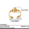Ocean 304 Stainless Steel Rhinestone Cuff Open Rings WGF30C4-01-1