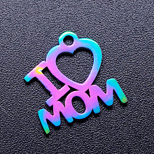 Mother's Day Ion Plating(IP) 201 Stainless Steel Charms STAS-Q201-JN173