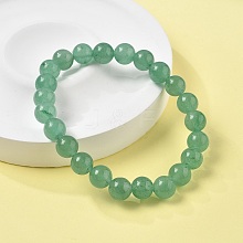 Natural Green Aventurine Round Bead Stretch Bracelets BJEW-L593-A07