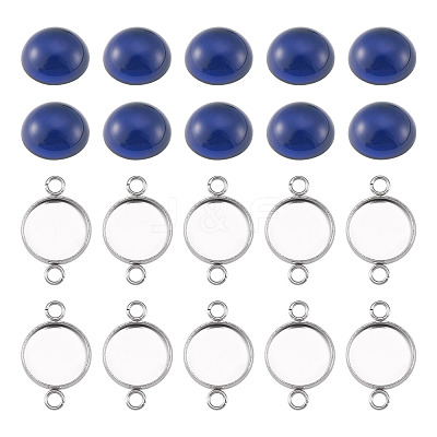 20Pcs 304 Stainless Steel Cabochon Connector Settings DIY-TA0015-44B-1