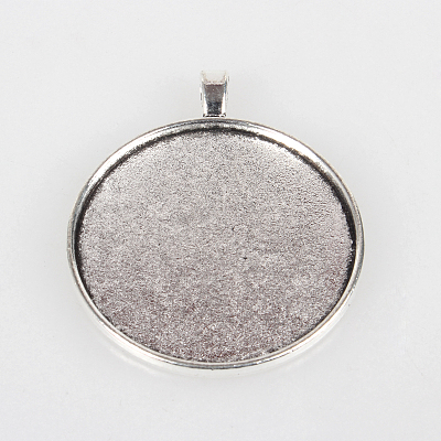 Vintage Tibetan Style Alloy Big Pendant Cabochon Bezel Settings TIBEP-O006-27AS-1