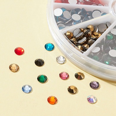 480Pcs 12 Colors Glass Flat Back Rhinestone RGLA-FS0001-05-1