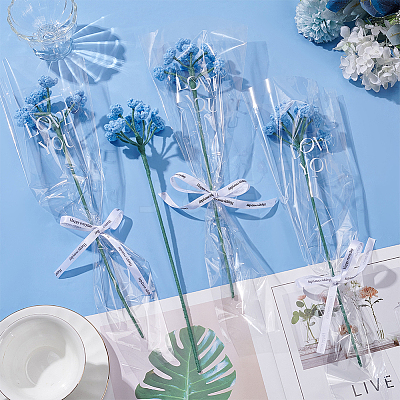 Cotton Knitting Artificial Gypsophila Flower AJEW-WH0314-414A-1