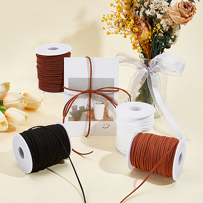 4 Rolls 4 Colors Flat Faux Suede Cord LW-CL0001-04B-1