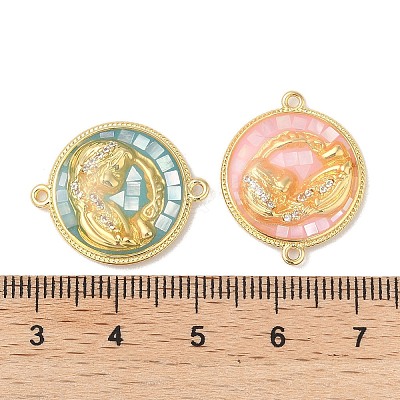 Epoxy Resin & Shell Connector Charms KK-K380-11C-G-1