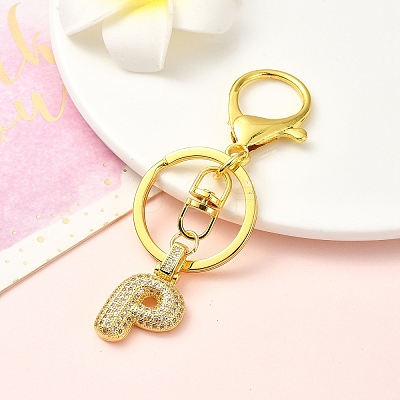 Brass Micro Pave Cubic Zirconia Keychain KEYC-YW00089-16-1