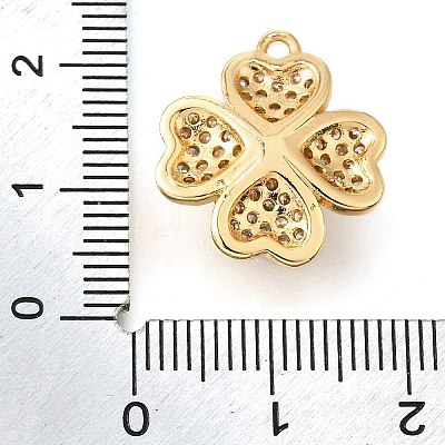 Brass Micro Pave Clear Cubic Zirconia Pendants KK-U065-02C-G-1