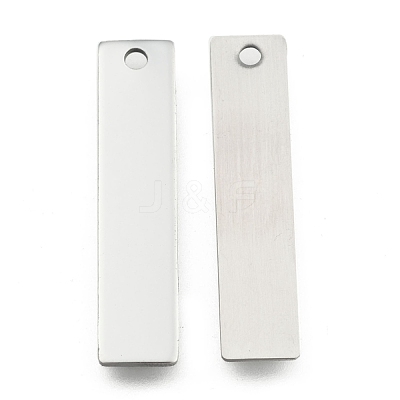Tarnish Resistant 201 Stainless Steel Rectangle Stamping Blank Tag Pendants X-STAS-R064-15B-1