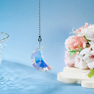 1Pc Glass Ceiling Fan Pull Chain Extenders HJEW-TADJ0001-05B-1
