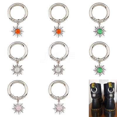 Alloy with Cat Eye Sun Pendants HJEW-AB00224-1