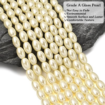 Eco-Friendly Glass Pearl Barrel Beads Strands HY-O001-A-03-1