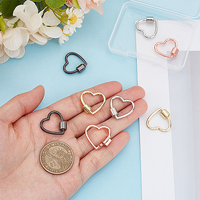 8Pcs 4 Colors Zinc Alloy Screw Carabiner Lock Charms FIND-ME0003-39-1