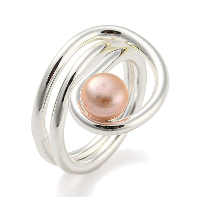 Brass Wire Wrap Finger Ring RJEW-Q804-03S-1