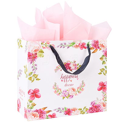 1Pc Flower Printed Paper Bags ABAG-SP0001-14B-1