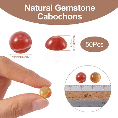 Natural Agate Cabochons G-R416-10mm-12-1