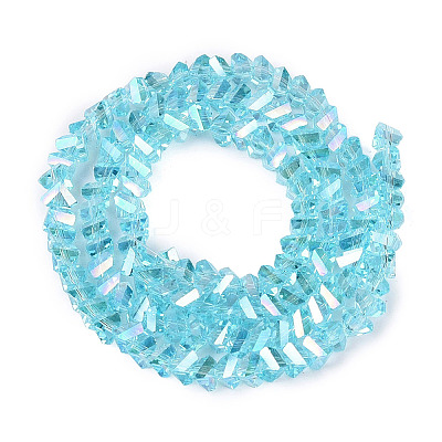 Electroplate Transparent Glass Beads Strands EGLA-Q139-01A-A26-1
