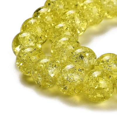 Spray Painted Crackle Glass Beads Strands CCG-Q001-10mm-04-1