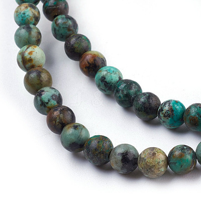 Natural African Turquoise(Jasper) Beads Strands TURQ-G037-6mm-1