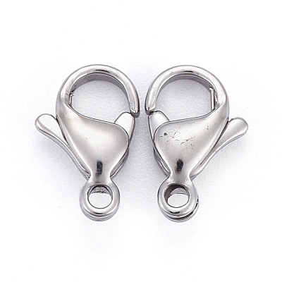Tarnish Resistant 304 Stainless Steel Lobster Claw Clasps STAS-AB11-1