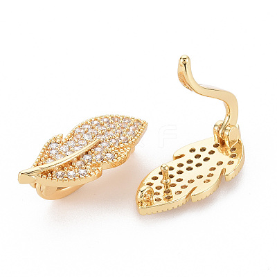 Brass Micro Pave Clear Cubic Zirconia Twister Clasps LS-KK-S354-321-NF-1