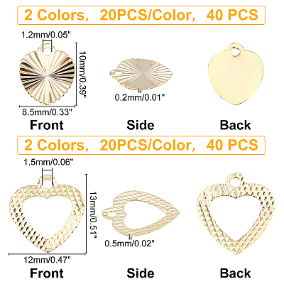 80Pcs 4 Style Brass Charms KK-FH0002-94-1